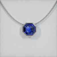 1.47 Ct. Blue Sapphire Pendant, 14K White Gold 1