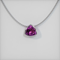 0.73 Ct. Pink Sapphire Pendant, 14K White Gold 1