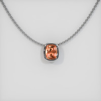 1.59 Ct. Padparadscha Sapphire Pendant, 14K White Gold 1