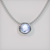 0.44 Ct. Blue Sapphire Pendant, 14K White Gold 1