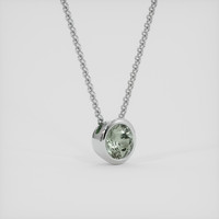 1.30 Ct. Green Sapphire Pendant, 14K White Gold 2
