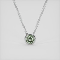 0.97 Ct. Green Sapphire Pendant, 14K White Gold 1