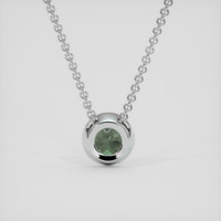 1.32 Ct. Green Sapphire Pendant, 14K White Gold 4