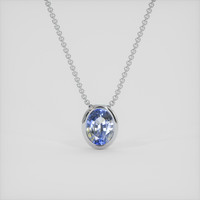 0.96 Ct. Bi Color Sapphire Pendant, 14K White Gold 1