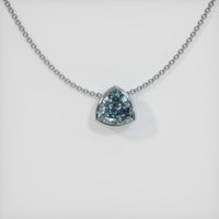 1.24 Ct. Greenish Blue Sapphire Pendant, 14K White Gold 1