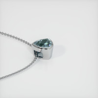 1.24 Ct. Greenish Blue Sapphire Pendant, 14K White Gold 3