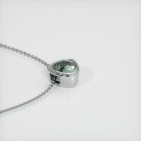 1.49 Ct. Bluish Green Sapphire Pendant, 14K White Gold 3