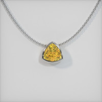 1.84 Ct. Yellow Sapphire Pendant, 14K White Gold 1