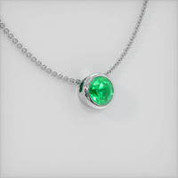 0.82 Ct. Emerald  Pendant - 18K White Gold