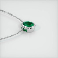 3.10 Ct. Emerald  Pendant - 18K White Gold