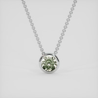 1.30 Ct. Green Sapphire Pendant, 18K White Gold 1