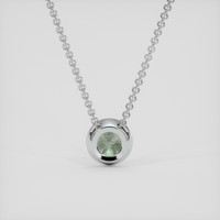 1.30 Ct. Green Sapphire Pendant, 18K White Gold 4