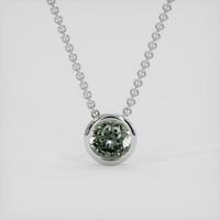 1.32 Ct. Green Sapphire Pendant, 18K White Gold 1
