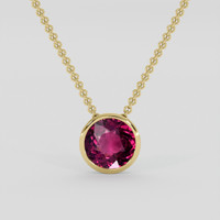 4.78 Ct. Purplish Pink Rhodolite Garnet Pendant, 10K Yellow Gold 1
