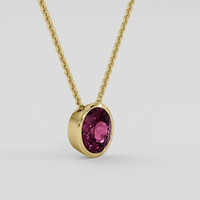4.78 Ct. Purplish Pink Rhodolite Garnet Pendant, 10K Yellow Gold 2