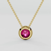 4.78 Ct. Purplish Pink Rhodolite Garnet Pendant, 10K Yellow Gold 4