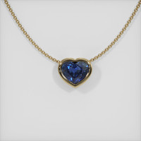 1.92 Ct. Blue Sapphire Pendant, 14K Yellow Gold 1
