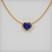 6.00 Ct. Blue Sapphire Pendant, 14K Yellow Gold 1