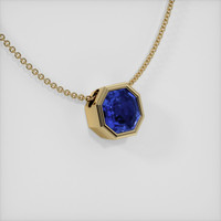 1.47 Ct. Blue Sapphire Pendant, 14K Yellow Gold 2