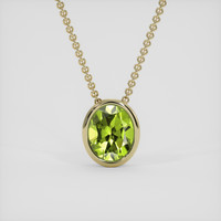 3.03 Ct. Green Peridot Pendant, 14K Yellow Gold 1