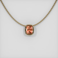 1.59 Ct. Padparadscha Sapphire Pendant, 14K Yellow Gold 1