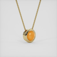 0.75 Ct. Orange Sapphire Pendant, 14K Yellow Gold 2