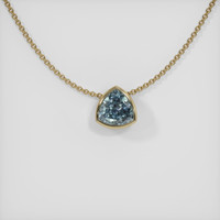 1.24 Ct. Greenish Blue Sapphire Pendant, 14K Yellow Gold 1