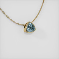 1.24 Ct. Greenish Blue Sapphire Pendant, 14K Yellow Gold 2