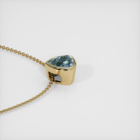 1.24 Ct. Greenish Blue Sapphire Pendant, 14K Yellow Gold 3