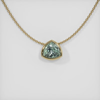 1.49 Ct. Bluish Green Sapphire Pendant, 14K Yellow Gold 1