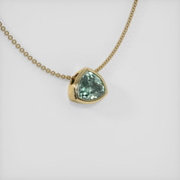 1.49 Ct. Bluish Green Sapphire Pendant, 14K Yellow Gold 2