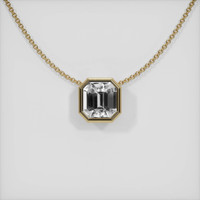 2.11 Ct. White Sapphire Pendant, 14K Yellow Gold 1
