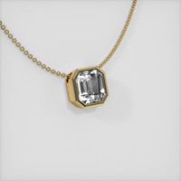 2.11 Ct. White Sapphire Pendant, 14K Yellow Gold 2