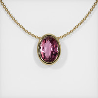 1.00 Ct. Reddish Pink Sapphire Pendant, 14K Yellow Gold 1
