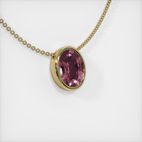 1.00 Ct. Reddish Pink Sapphire Pendant, 14K Yellow Gold 2