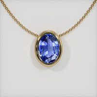 0.63 Ct. Blue Sapphire Pendant, 18K Yellow Gold 1