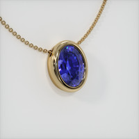 0.63 Ct. Blue Sapphire Pendant, 18K Yellow Gold 2