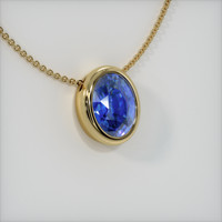 0.74 Ct. Blue Sapphire Pendant, 18K Yellow Gold 2