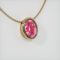 0.67 Ct. Pink Sapphire Pendant, 18K Yellow Gold 2
