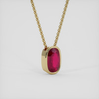 2.60 Ct. Pinkish Red Ruby Pendant, 18K Yellow Gold 2