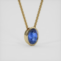 3.77 Ct. Blue Sapphire Pendant, 18K Yellow Gold 2