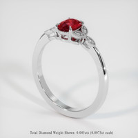 1.07 Ct. Ruby Ring, Platinum 950 2