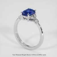 2.00 Ct. Blue Sapphire Ring, Platinum 950 2