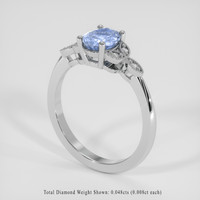 1.00 Ct. Blue Sapphire Ring, Platinum 950 2