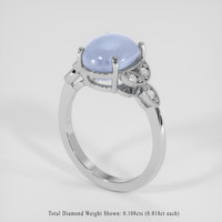 6.27 Ct. Greyish Blue Sapphire Ring, Platinum 950 2