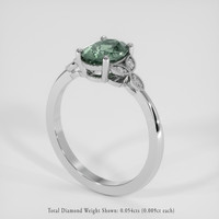 1.63 Ct. Bluish Green Sapphire Ring, Platinum 950 2