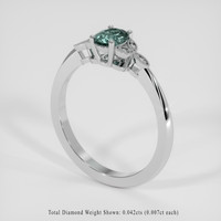 0.80 Ct. Bluish Green Sapphire Ring, Platinum 950 2