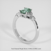 1.83 Ct. Bluish Green Sapphire Ring, Platinum 950 2