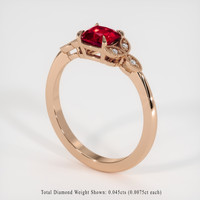 1.37 Ct. Ruby Ring, 14K Rose Gold 2