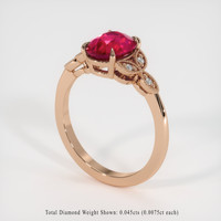 2.03 Ct. Ruby Ring, 14K Rose Gold 2